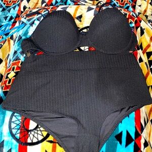 NEW PINK VICTORIA SECRET HIGH WAIST BATHING SUIT